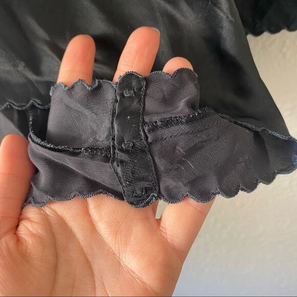 Vintage Barbizon Black Satin Lingerie Romper Small - Picture 6 of 9
